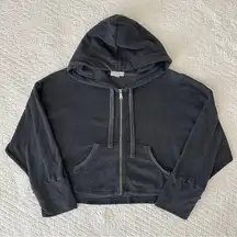 Crossley Women's Cropped Terry Cloth Zip Up Hoodie Sweatshirt XS Made in Italy