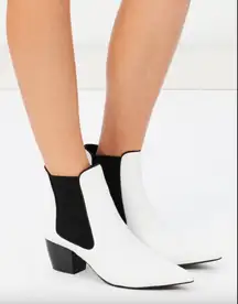 Sol Sana White Heeled Ankle Chelsea Boots EU 39 / US 8