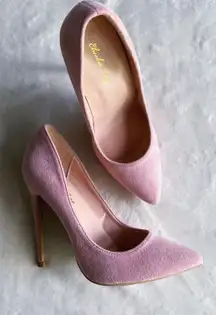 Elisabet Lang - Light Pink / Baby Pink Suede Pointed Toe Stiletto Heels