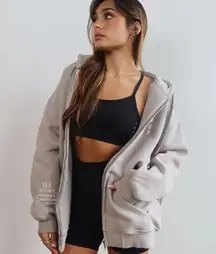 1987 Label The 333 zip up in "brunch" Hoodie Sweatshirt Jacket Tan Size Small S