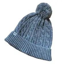 Gray knit winter hat comfortable warm cold weather took snow women's pompom