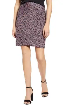 NWT 1.State Ditzy Drift Twist Front mesh skirt -M 