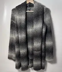 Express Cardigan Womens M Alpacas Sweater Gray Ombre Chunky Knit Open Cozy