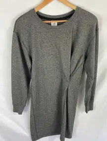 Cabi 3650 Put On Dress Grey Sweatshirt Long Sleeve Gathered Waist Stretch XS