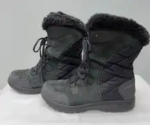 Columbia Ice Maiden II black leather suede waterproof winter boots women's 9.5