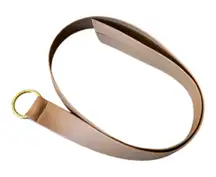 B-Low The Belt Mia Pebbled Tan Brown Circle Gold Ring Belt Vegan OS