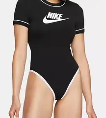 Nike Heritage T-Shirt Logo Bodysuit Women’s Medium Black/White Athleisure Sporty