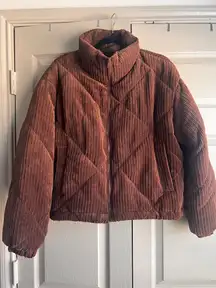 Love Tree Puffer Jacket Corduroy