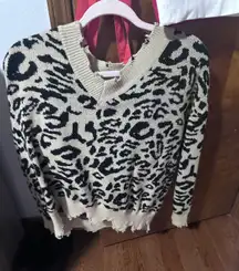 cheetah print sweater
