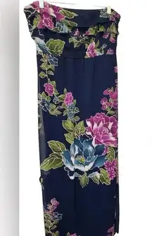 Target Xhilaration strapless blue floral maxi dress