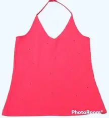 Vintage Y2K Pink GAP Rhinestone halter top small Y2K on trend S jeweled