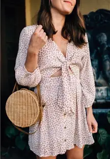 Faithfull The Brand Trinidad Front Tie Cut Out Dress- Size 2 (XS)