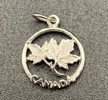 Vintage Sterling Silver Charm | Canada with Maple Leaves 925 Canadian Travel