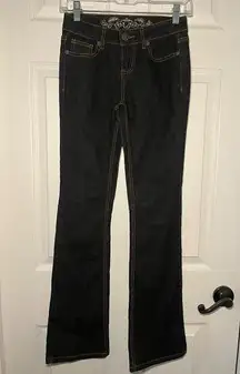 Wax Jeans Size 1 Dark Wash Bootcut Mid-rise Slimming Stretch Jeans