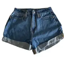 Wild Fable highest high rise mom jean shorts HAPPY embroidered