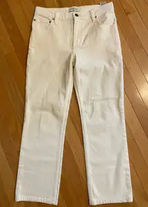 Tory Burch Cream Straight Leg Jeans