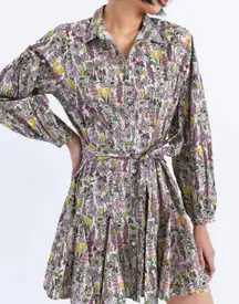 Chufy Forever Patagonia Ushi Mini Dress in Valdes Beige XS Long Sleeve Floral