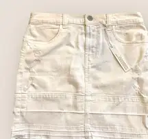 J Brand | Leila Mid Rise White Denim Pencil Skirt | Size 26