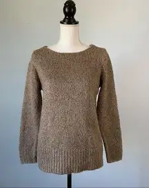 DIVIDED | Tan Metallic Sparkle Knit Sweater Sz  8