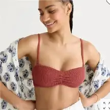 J Crew Plus Size Scrunchie sweetheart bikini top in Chimney Size 3X NWT