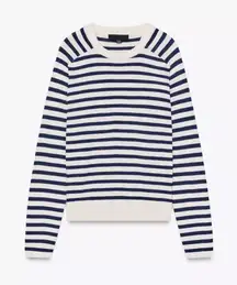 Zara NWT Navy and White Striped Knit Sweater SZ Small Nautical