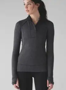 Lululemon Think Fast Pullover Women’s Herringbone Zip Front Sweatshirt size 4