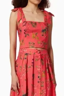 NWT Cara Cara Coral Botanical Marge Midi Skirt and Helena Top SET sz Small $670