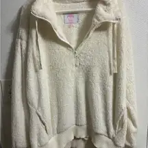 Cozy Cream Sherpa Quarter-Zip Pullover