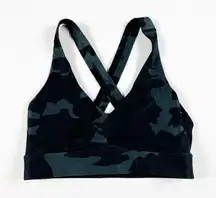 Prana Layna Camo Army Print Pattern Strappy Crossback Athletic Sports Bra Small