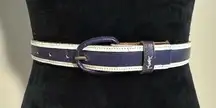 Preloved Vintage Yves Saint Laurent Blue and White Belt