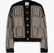 Sandro Jules Houndstooth Cropped Cardigan