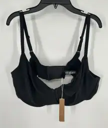 Skims Cotton Jersey T Shirt Bra Clay Underwire Onyx Black Lightweight Size‎ 40DD