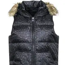 Coach  FAUX FUR LEOPARD ANIMAL PRINT PUFFER VEST BROWN SIZE MEDIUM