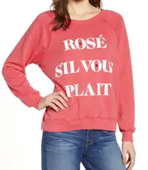 Wildfox Rose Sil Vous Plait Sweatshirt Jumper: Red