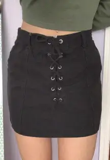 Lace-up Mini Skirt