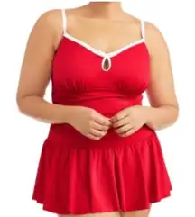 Women's Plus-Size Slimming‎ Cami Bow One-Piece Swimdress  Size L (12-14)