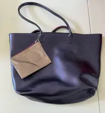 Bath & Body works navy tote bag with small sparkle pouch