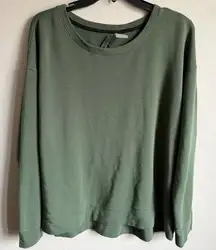 Calia by Carrie Underwood Green Keyhole Back Long Sleeve Blouse Womens L