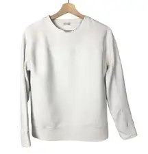 Gap Fit White Thick Ribbed Crewneck Sweatshirt XS