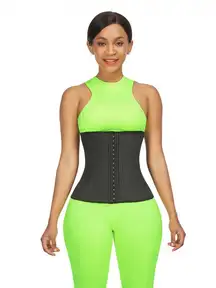 Medium Control Black 29 Steel Bones Latex Hooks Waist Trainer