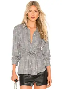 Bailey 44 Hold Me Tight Tie Button-Down Shirt - Plaid - Gray Multi/Plaid - M