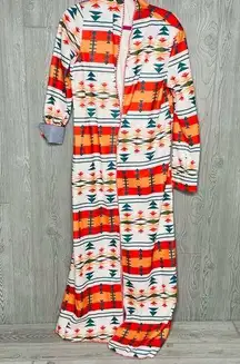 MISSLOOK Robe Duster Women’s Native Print Multicolor Soft Light Flannel Size LG