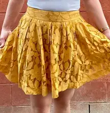 LOFT Yellow Pleated Skirt