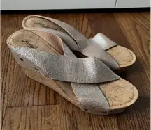 Lucky Brand Platform Wedge Chunky Cork Sandals Size 10
