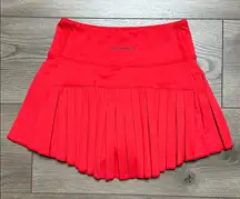 Goldhinge 12” Red Pleated Pocket Tennis Skirt Skort Size XS