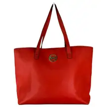 Michael Kors Jet Set Saffiano Leather Red Tote Bag Purse Handbag Travel Carryon