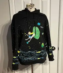 Space Adventure Unisex Hoodie M Multicolor Graphic Print Pullover