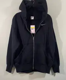 Nike Sportswear Women Black Phoenix Fleece Full Zip Hoodie Size S NWT #DQ5758