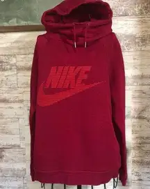 Nike  Women's Sportswear Rally Funnel Neck Graphic Hoodie Noble Red size medium​​