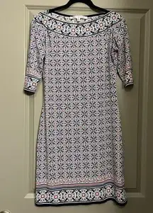 Max Studio Blue and Red Patterned Dress Like New